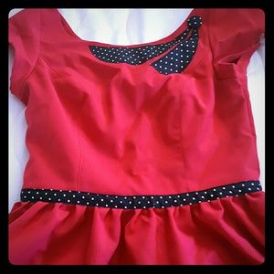 Bright Red Rockabilly Dress